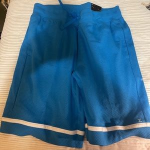 Men’s Basketball Shorts Blue w/ White Stripe Size L Exersion New With Tags